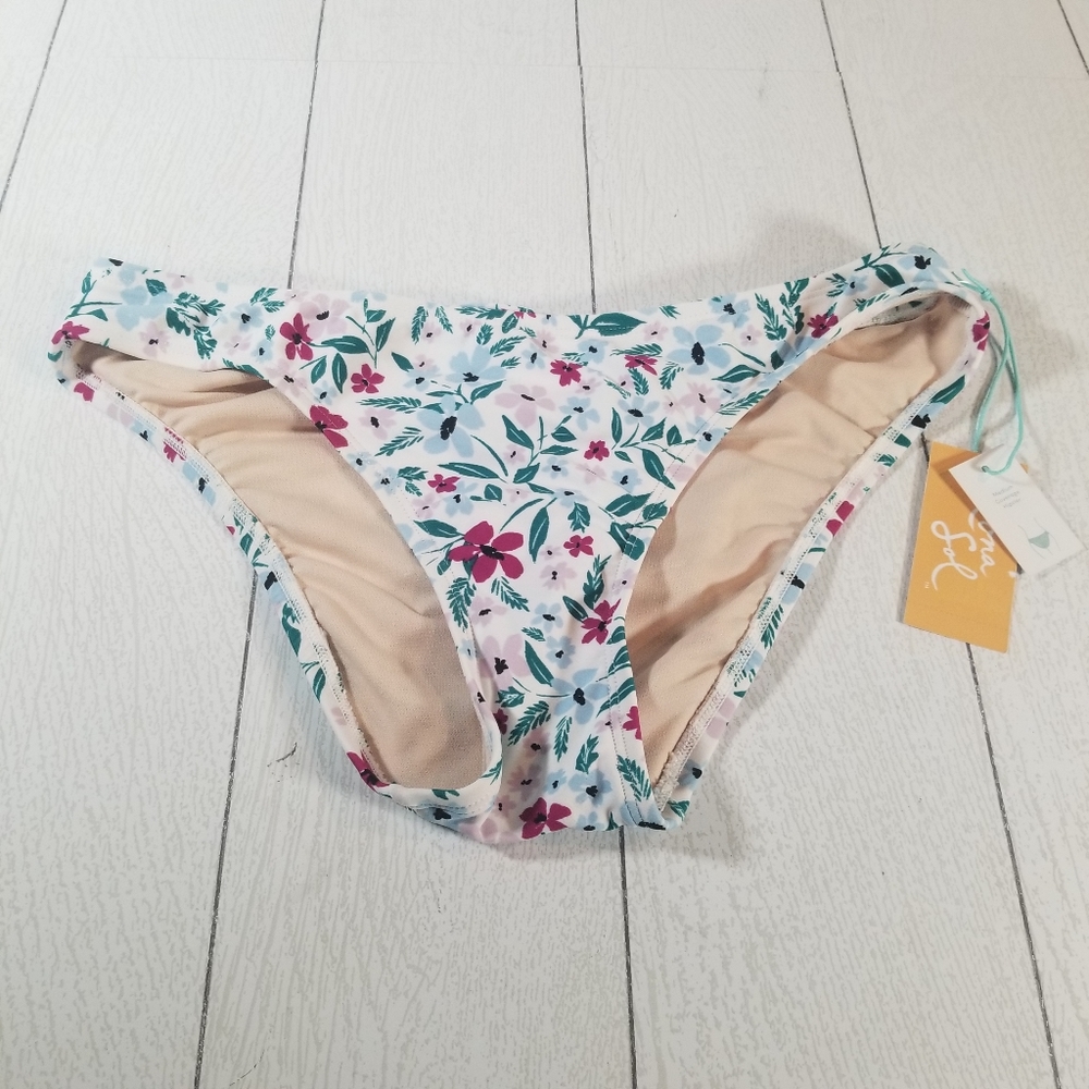 Kona Sol Bikini Medium Coverage Hipster Bottoms Floral Print